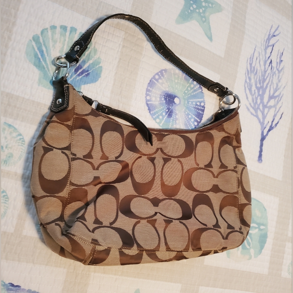 Coach Signature Brown Hobo style bag - Picture 9 of 12